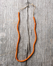 African White Heart Trade Beads Necklace Orange