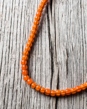 African White Heart Trade Beads Necklace Orange