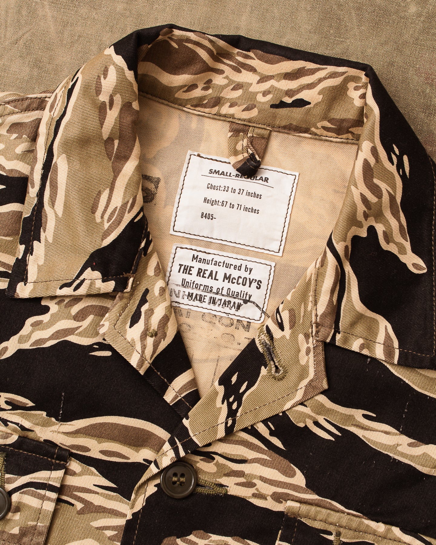 Second Hand Real McCoy's Golden Tiger Stripe Shirt Size Small