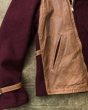 Vintage 1940's Black Bros Sportswear Leather & Wool Half Belt Jacket