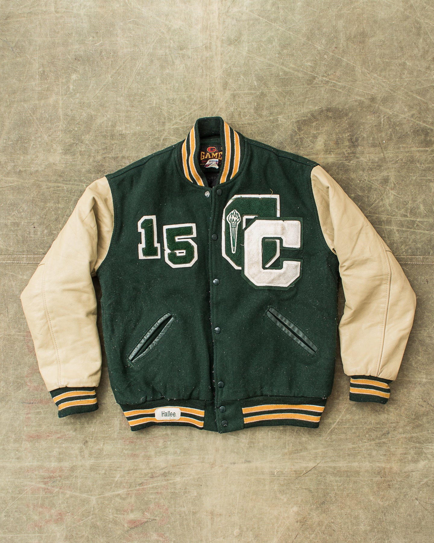 Vintage Made In USA Game Sportswear Leather Sleeves Varsity Jacket