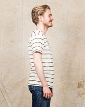 Warehouse & Co. Lot 4087 Short Sleeved Stripe T-shirt Off White / Green