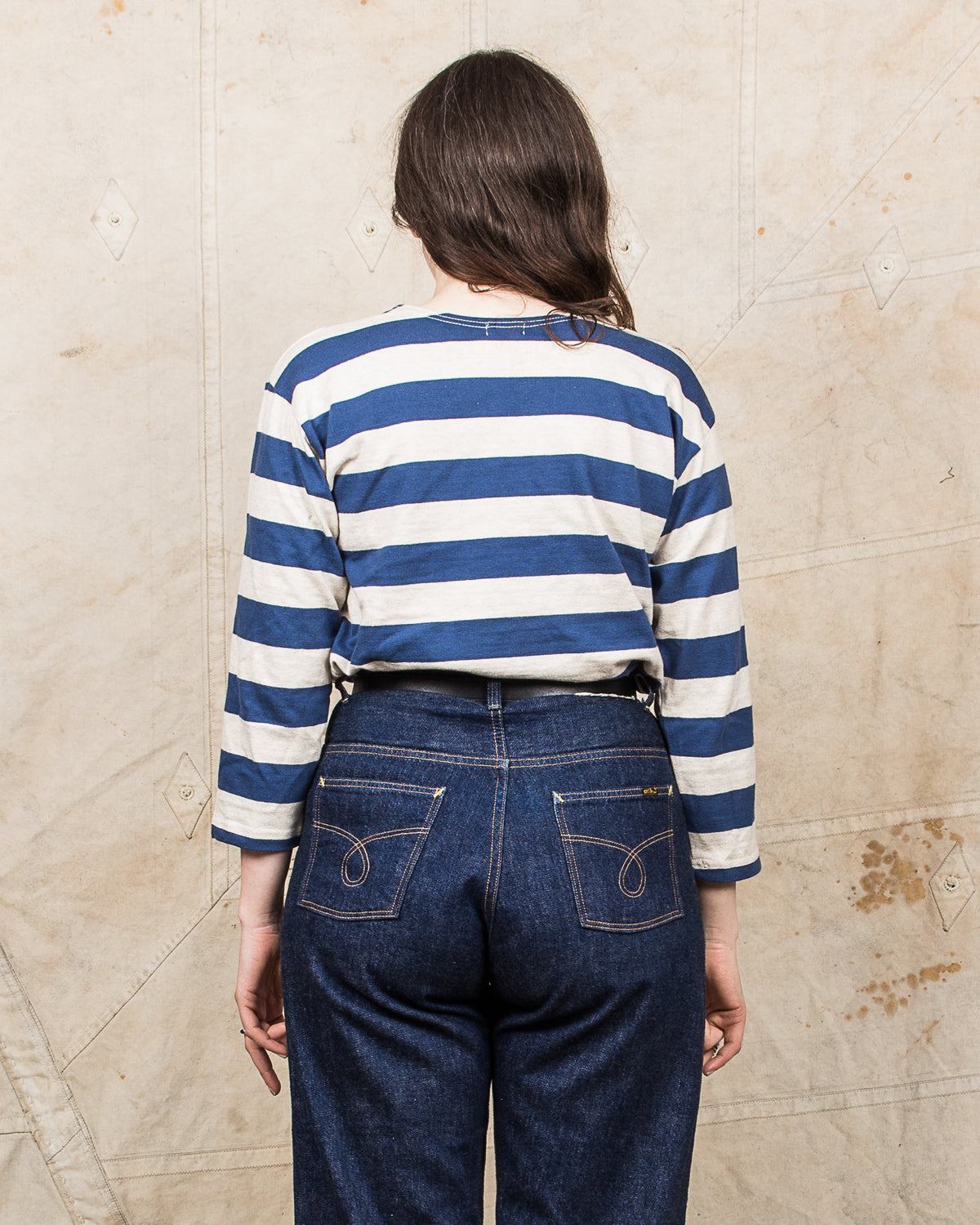 Warehouse & Co. Lot 4051 Three Quarter Shirt Blue / Oatmeal