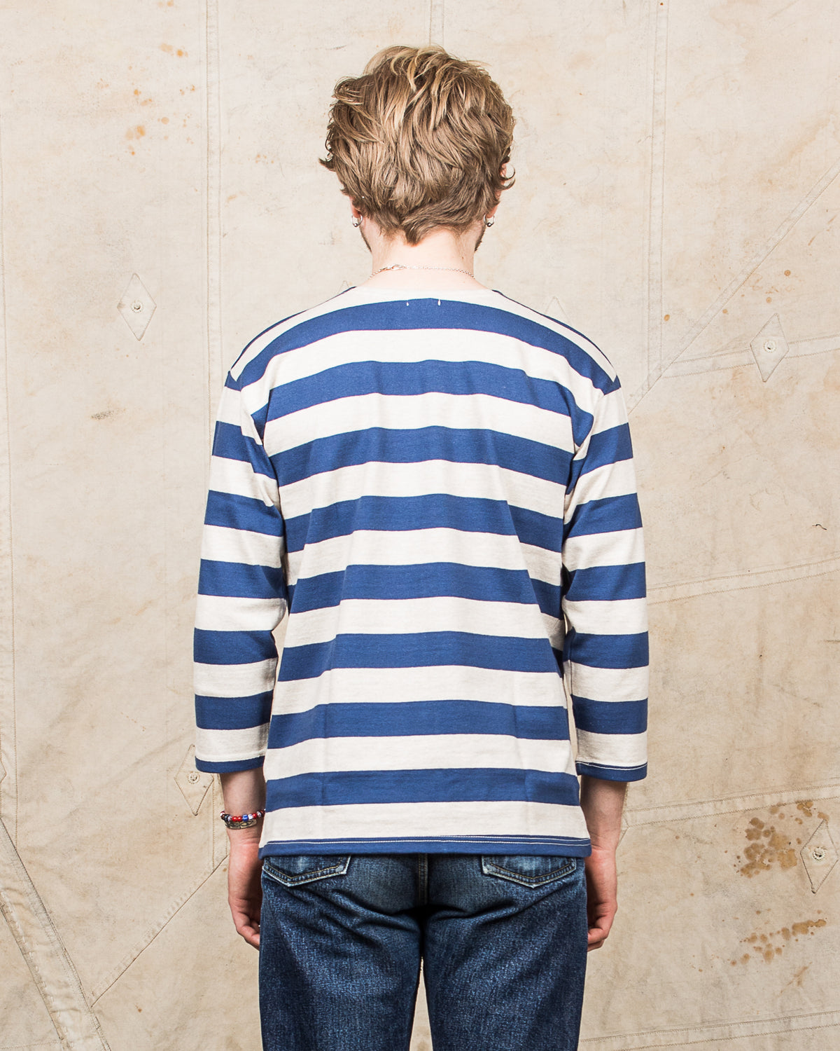 Warehouse & Co. Lot 4051 Three Quarter Shirt Blue / Oatmeal