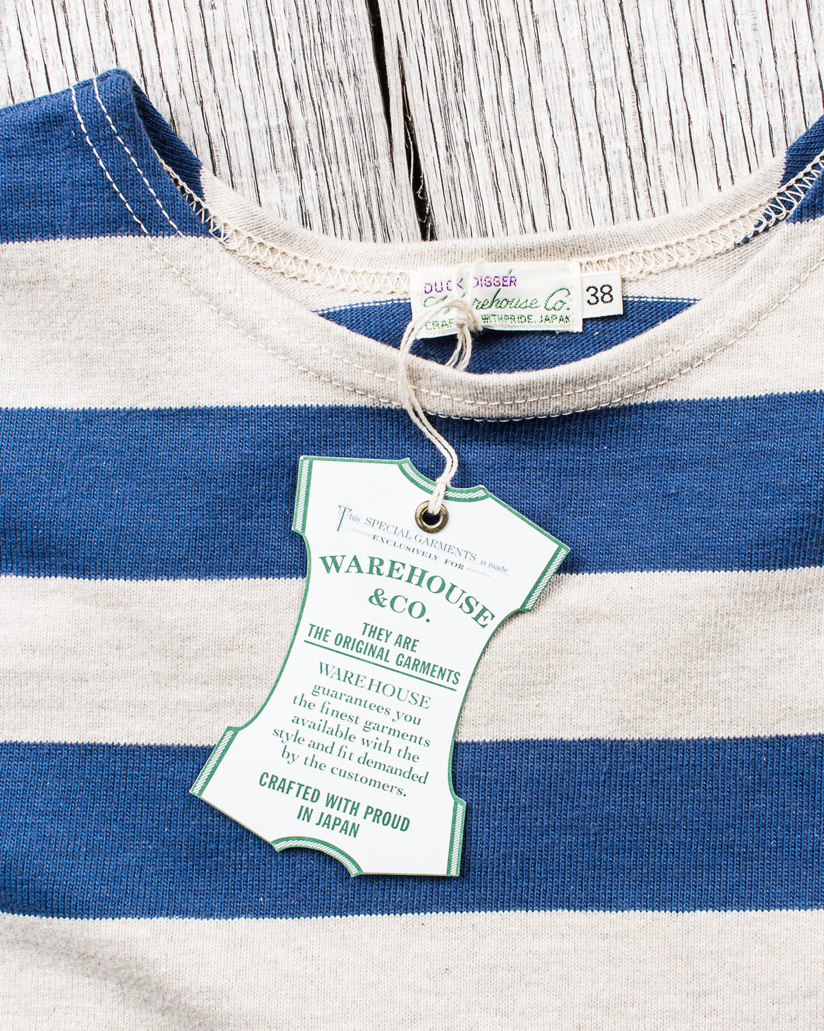 Warehouse & Co. Lot 4051 Three Quarter Shirt Blue / Oatmeal