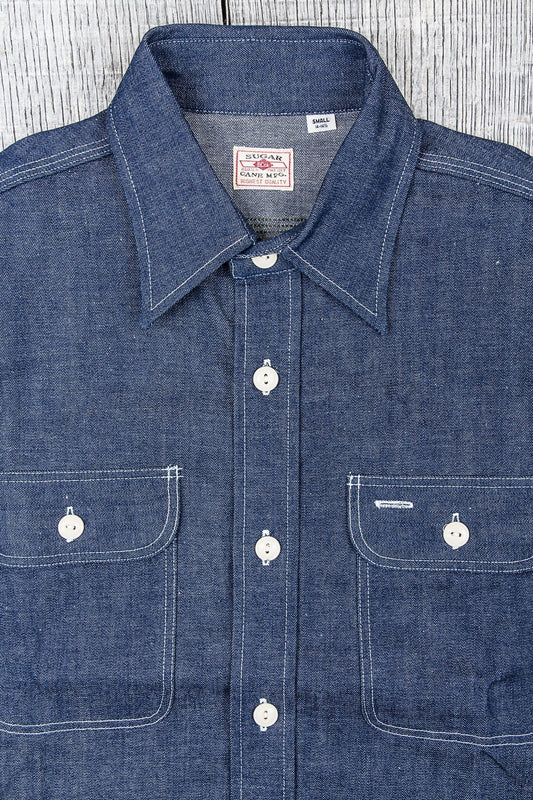 Sugar Cane & Co. Blue Denim Work Shirt SC27852