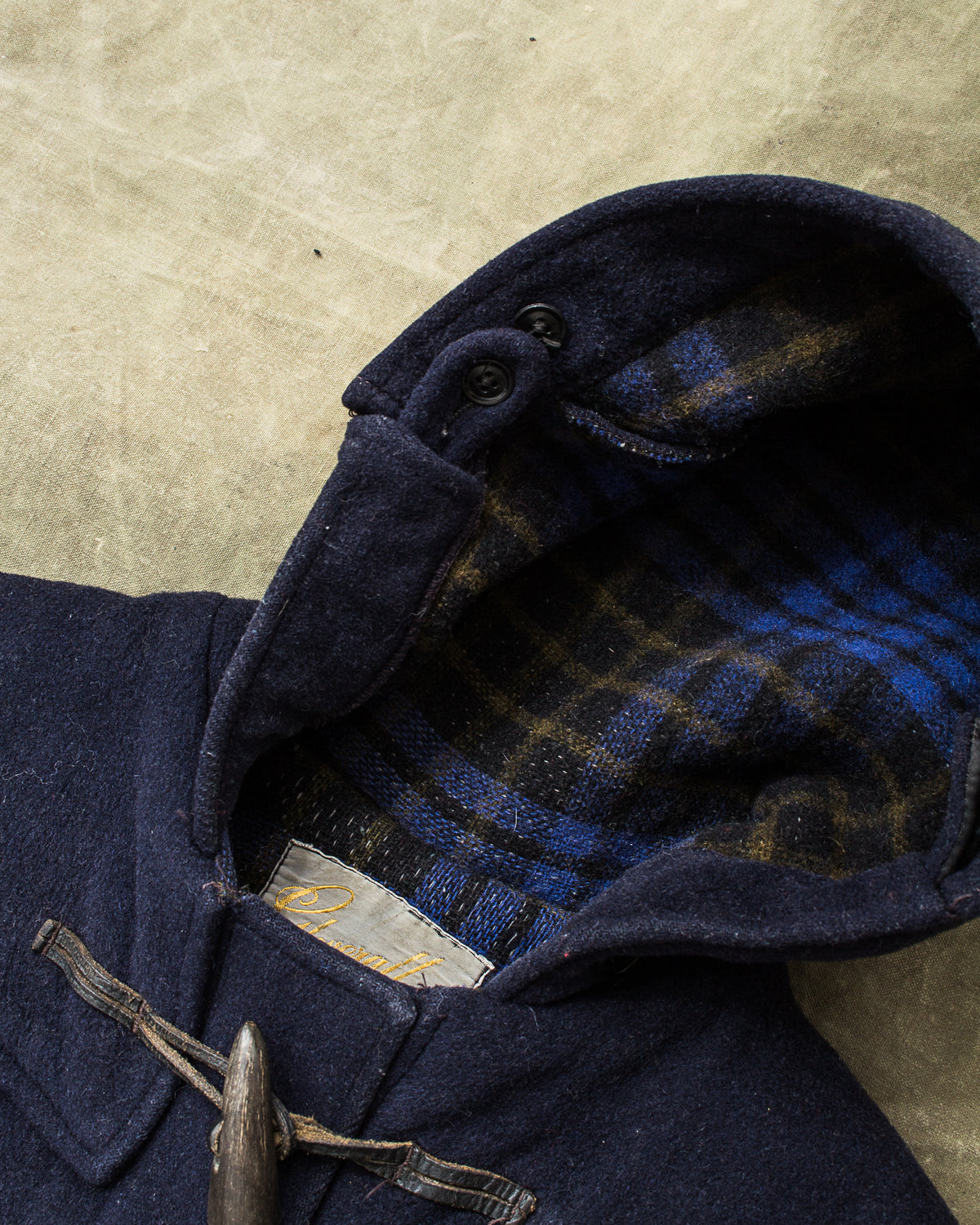 Vintage 60's "Gold Label" Gloverall Wool Duffle Coat Navy