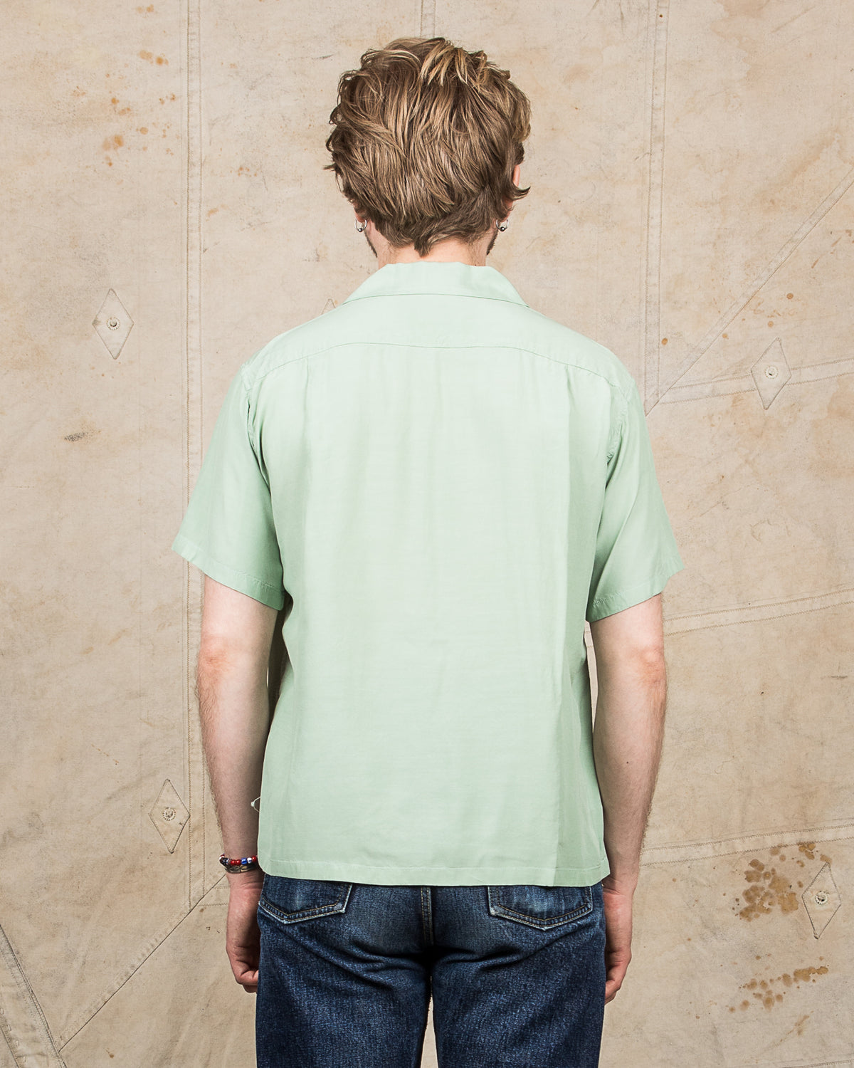 Style Eyes Rayon Bowling Shirt M.Green SE39055