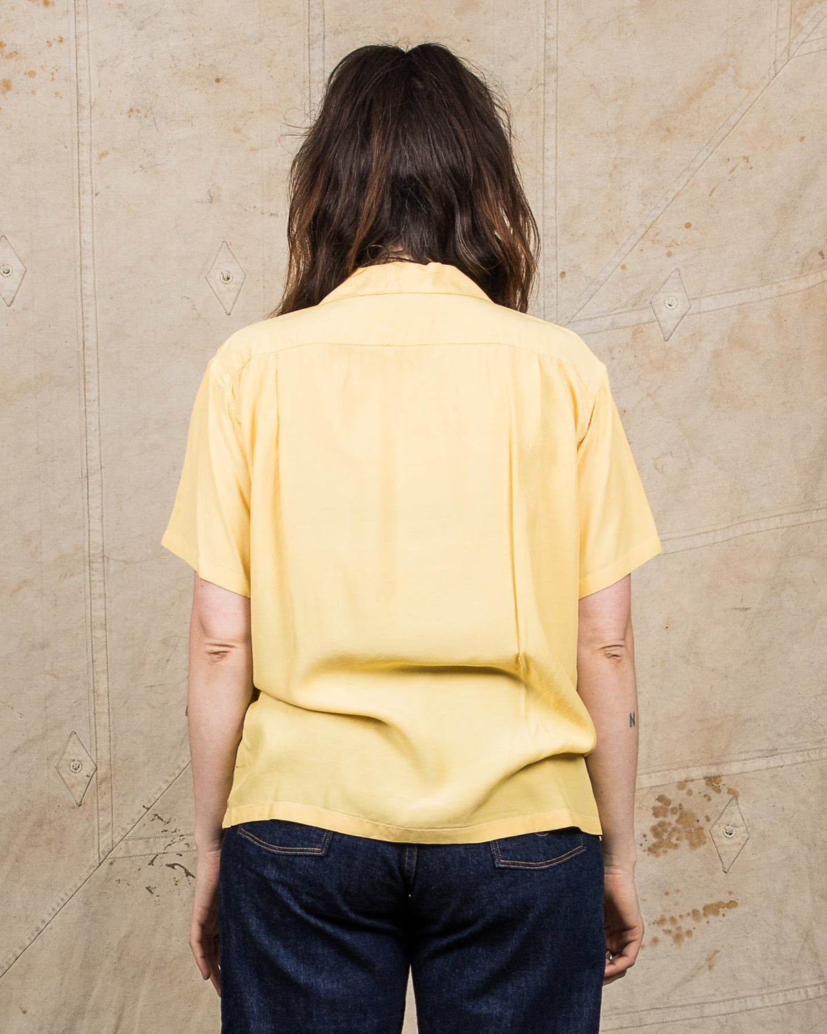 Style Eyes Rayon Bowling Shirt Yellow SE39055