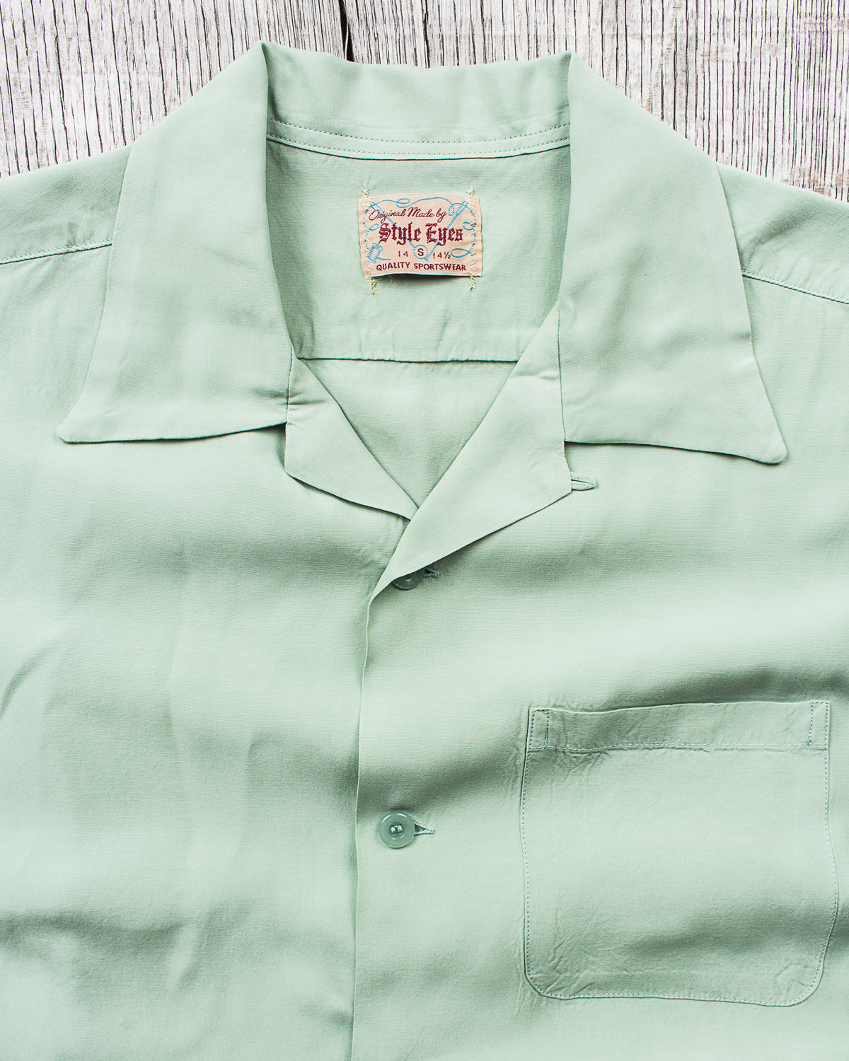 Style Eyes Rayon Bowling Shirt M.Green SE39055