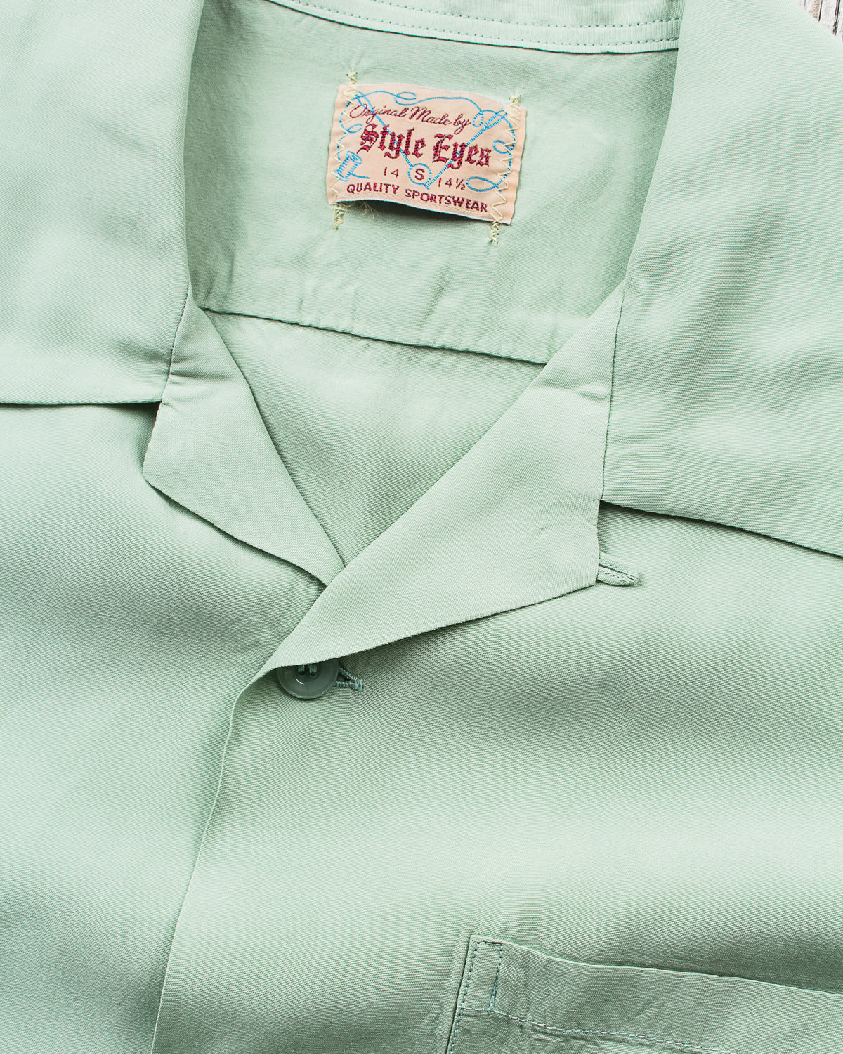 Style Eyes Rayon Bowling Shirt M.Green SE39055