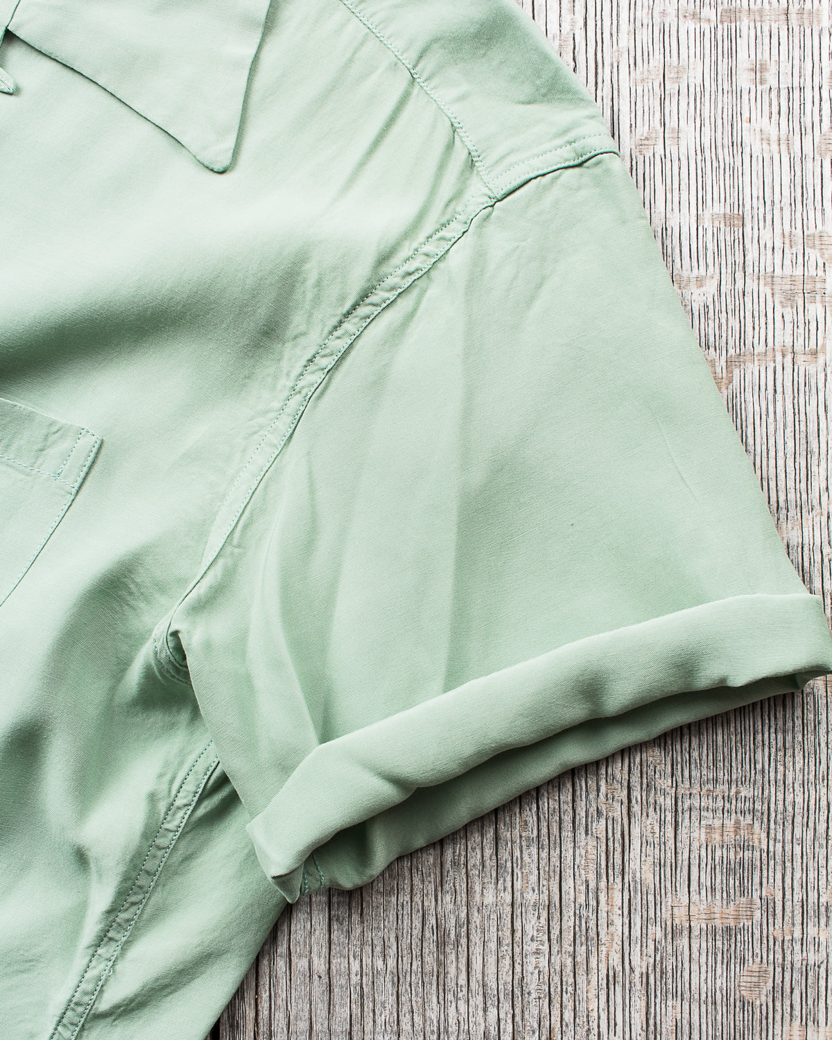 Style Eyes Rayon Bowling Shirt M.Green SE39055