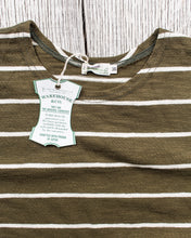 Warehouse & Co. Lot 4087 Short Sleeved Stripe T-shirt Green / Off White