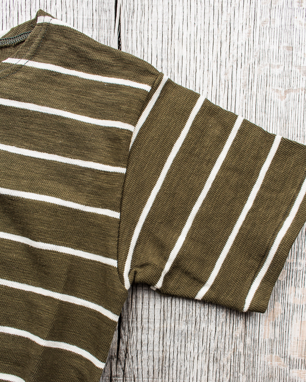 Warehouse & Co. Lot 4087 Short Sleeved Stripe T-shirt Green / Off White