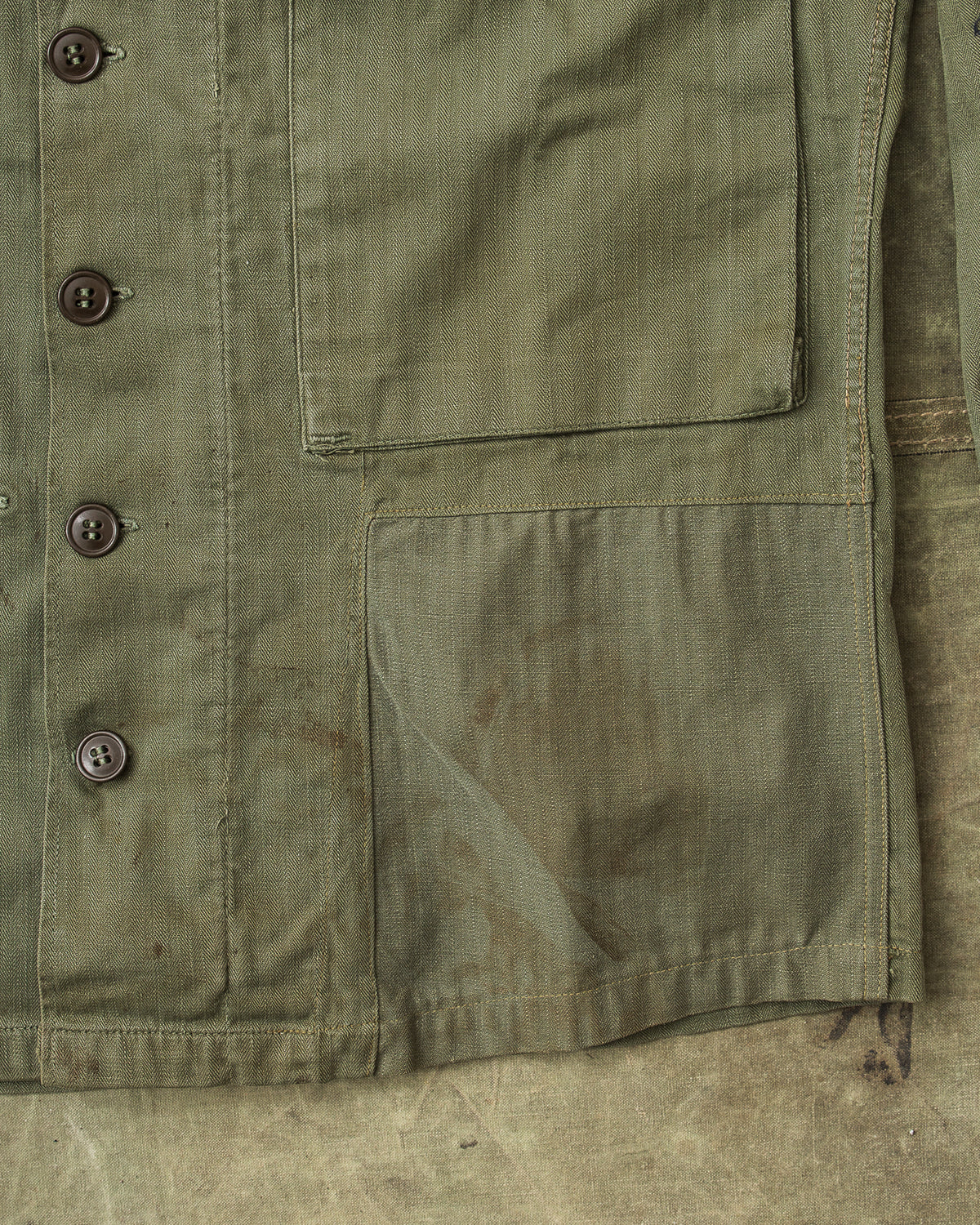 Vintage P-43 Korean War HBT Twill US Army Utility Shirt