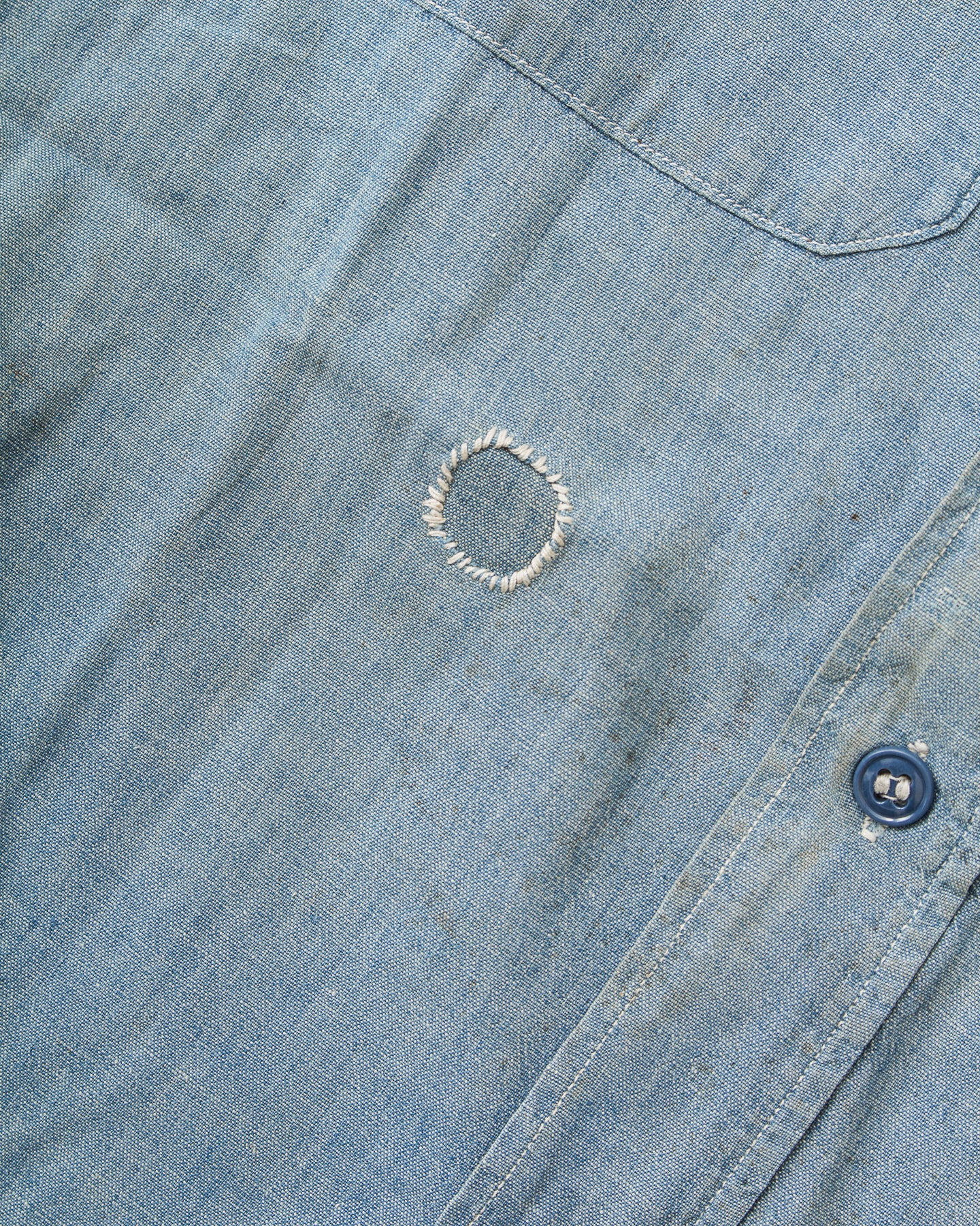 Vintage US Navy Short Sleeve Chambray Shirt With Contract Number Size 14/S