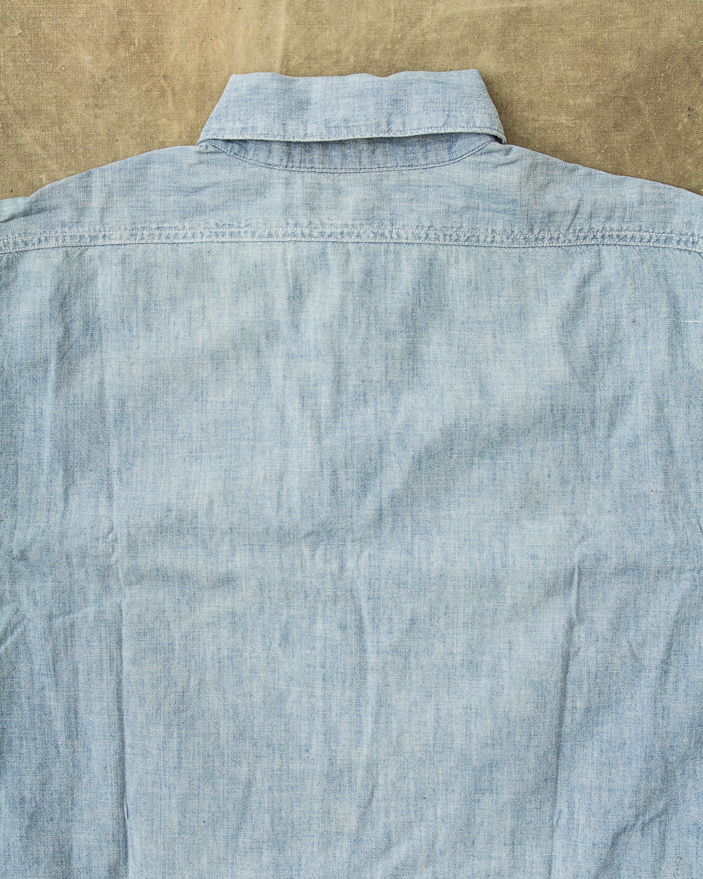 Vintage US Navy Short Sleeve Chambray Shirt With Contract Number Size 14/S