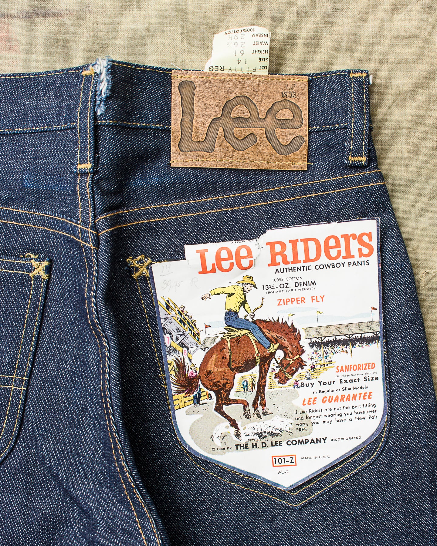 Lee Rider Labels Vintage Deadstock 60's Lee Riders Jeans Lot F111Y Youth Size 14 ...