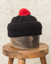 Heimat Mechanics Bobble Wool Hat Schwarz / Safety Red