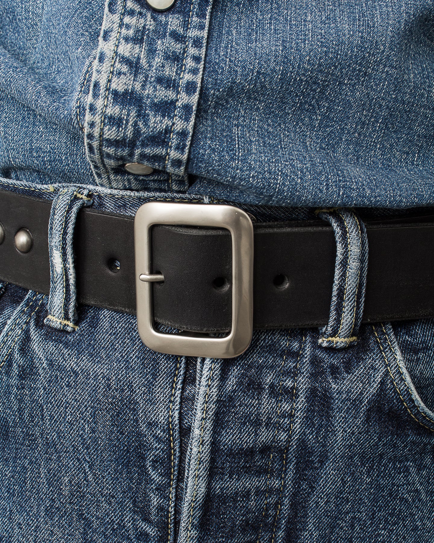 Sugar Cane & Co. Black Studded Leather Belt SC02322 – Second Sunrise