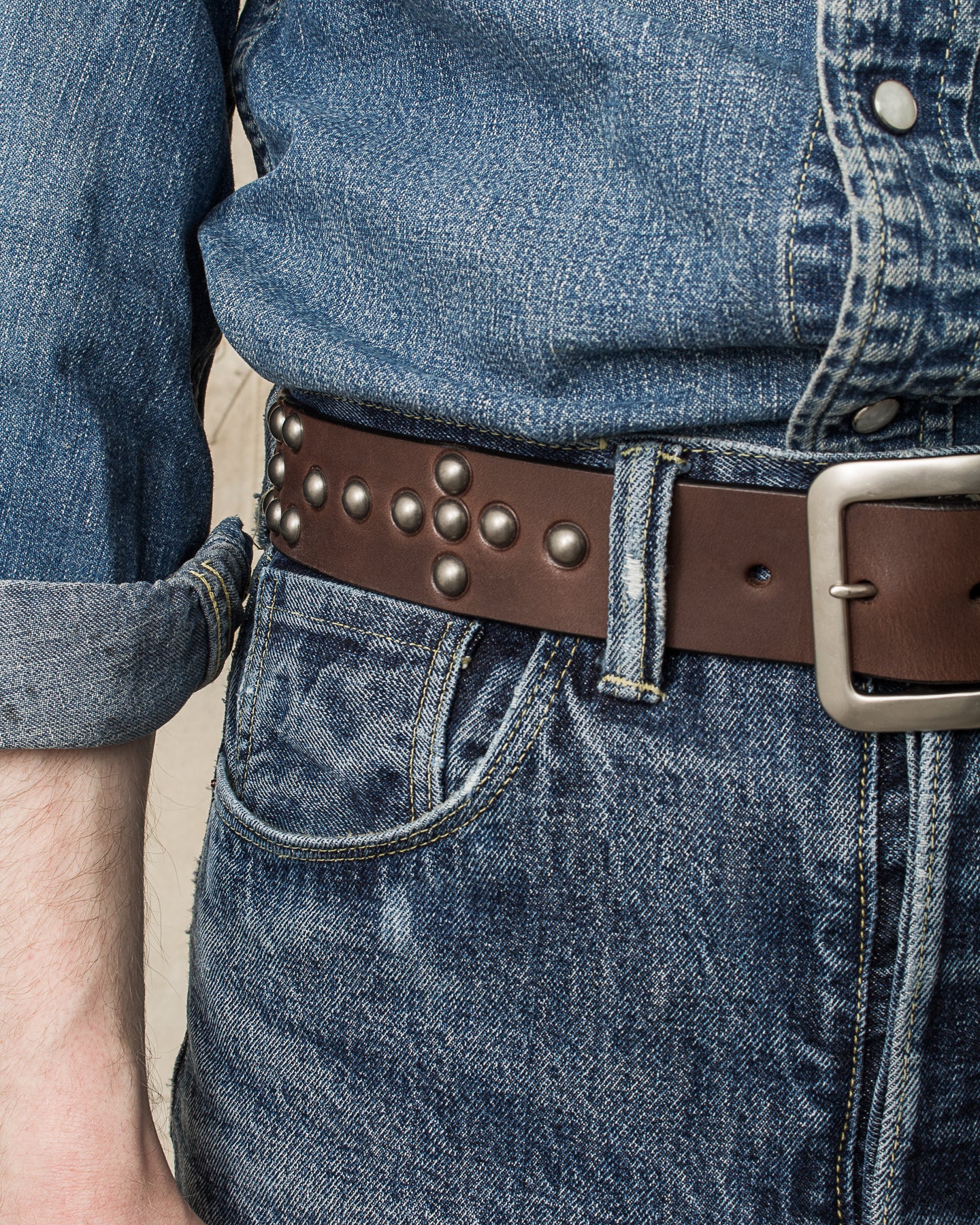 Sugar Cane & Co. Brown Studded Leather Belt SC02322 – Second Sunrise Sugar Cane & Co. Brown Studded Leather Belt SC02322 – Second Sunrise
