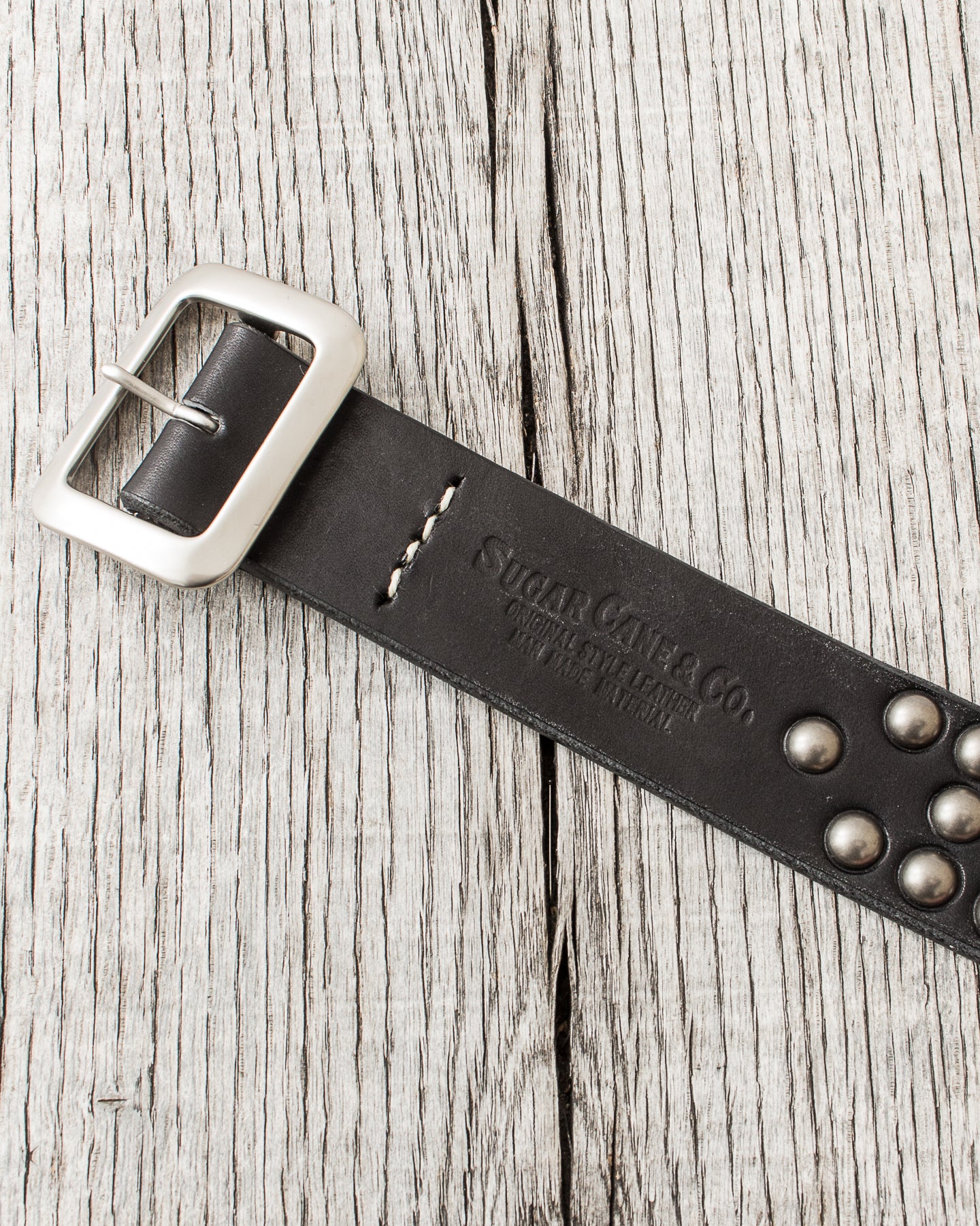 Sugar Cane Black Studded Leather Belt SC02322 – Second Sunrise