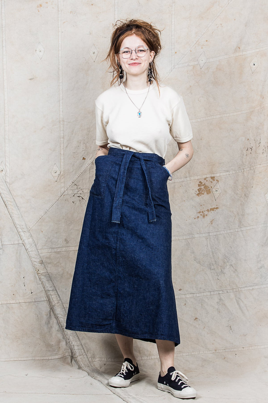 OrSlow 4014 Women's Denim Wrap Long Skirt