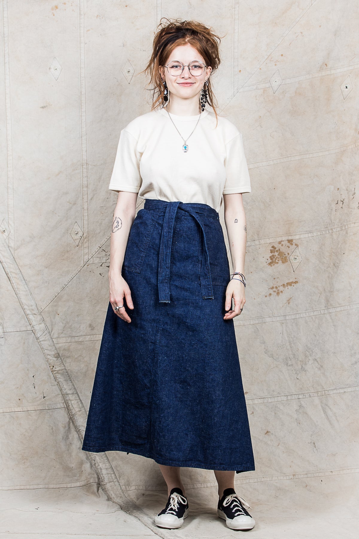 OrSlow 4014 Women's Denim Wrap Long Skirt