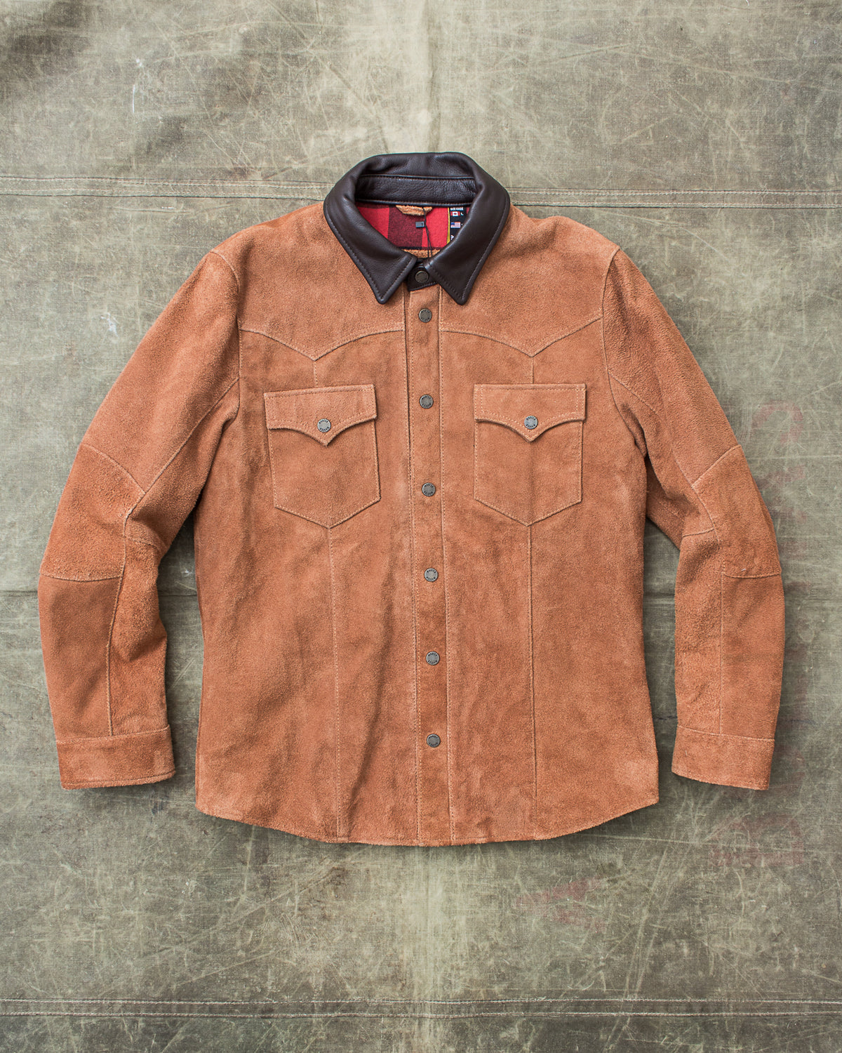 Rust Color Rough Out Jacket Second Hand Master Supply Company Rough Out Leather Jacket Size L ...