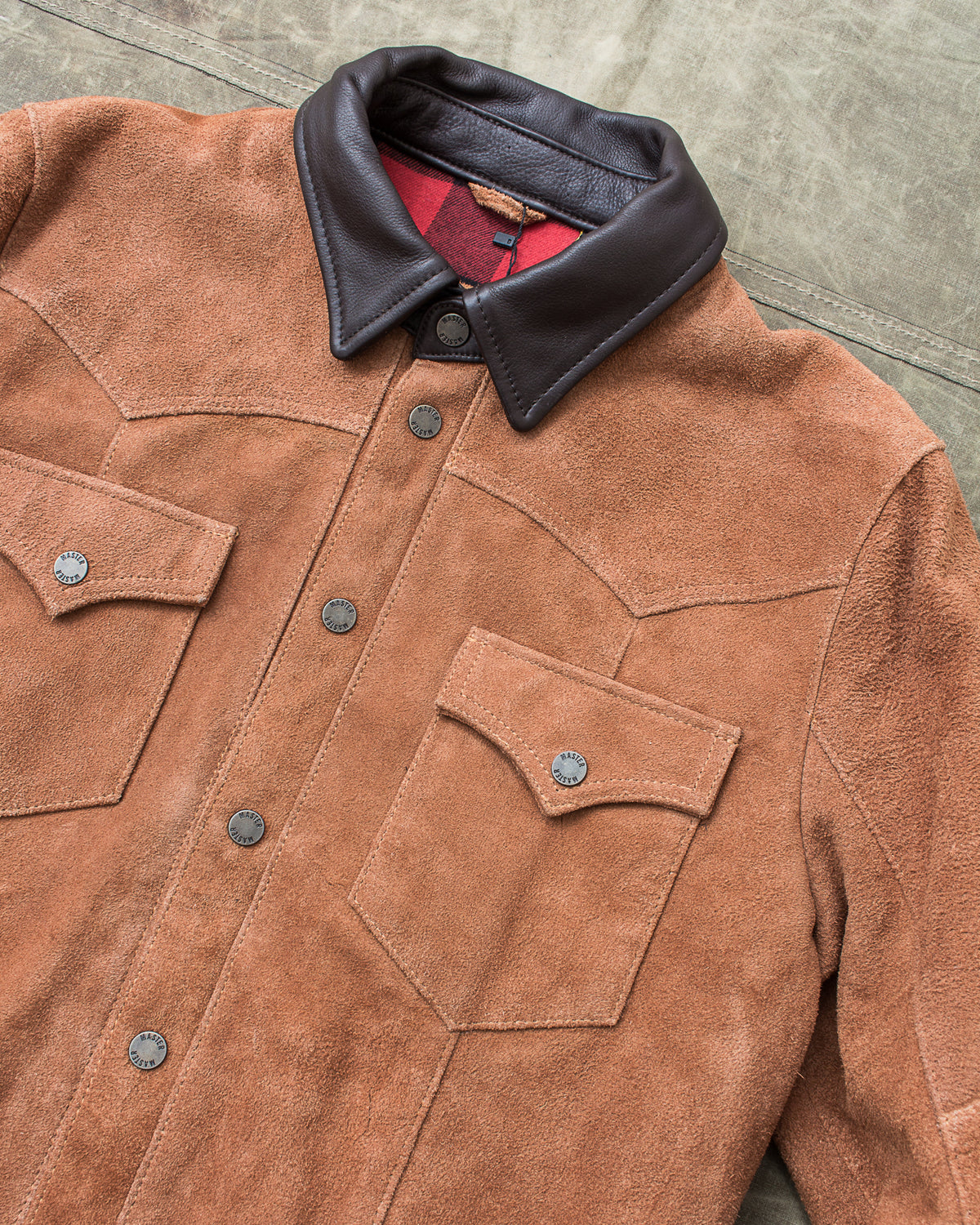 Rust Color Rough Out Jacket Second Hand Master Supply Company Rough Out Leather Jacket Size L ...