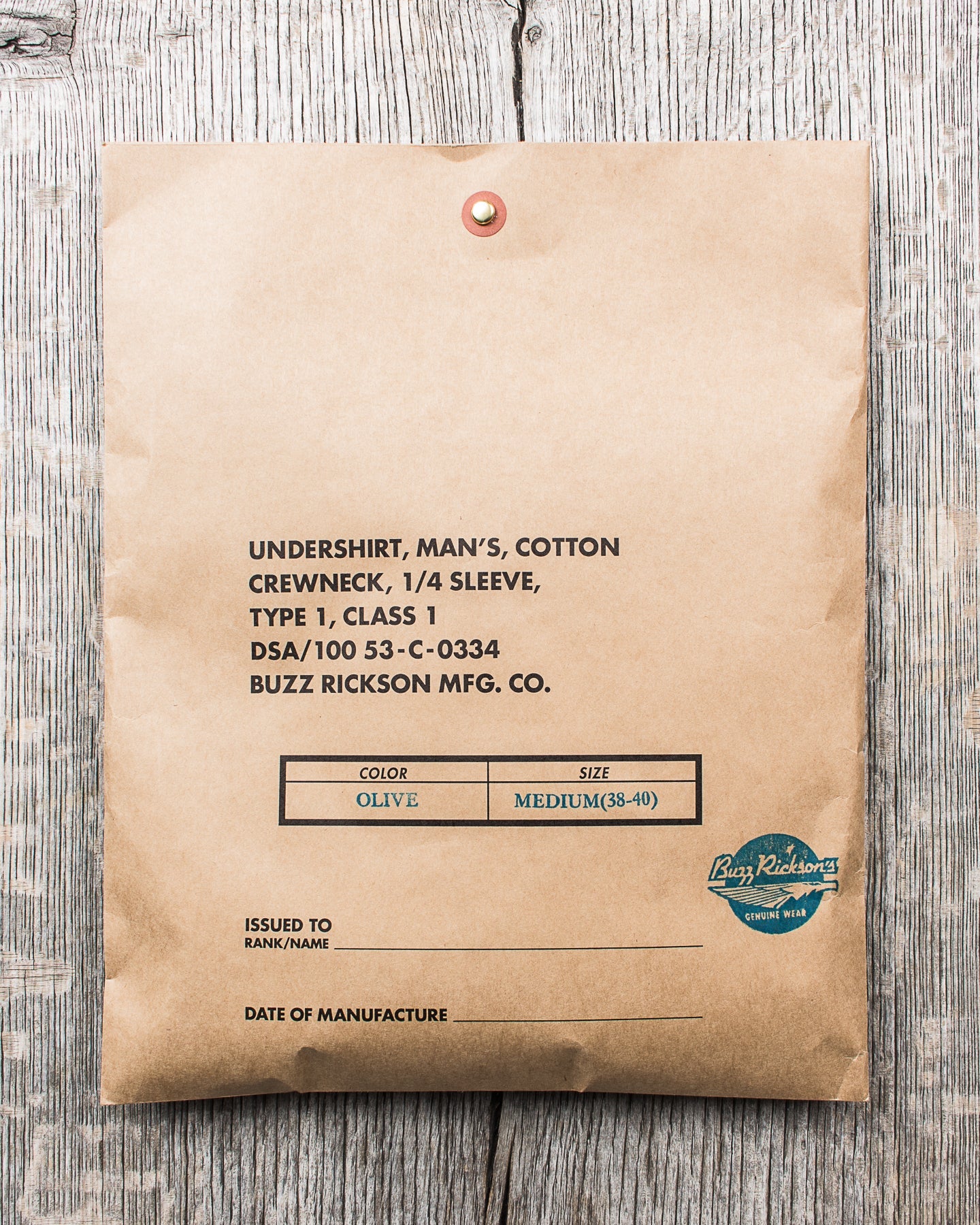 Buzz Rickson's BR78960 Package T-Shirt Government Issue Olive