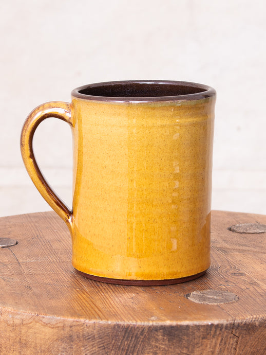 Tender Hand Thrown Coffee Mug Amber Glaze