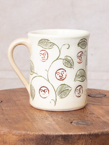 Tender Hand Thrown Coffee Mug Vines Glaze