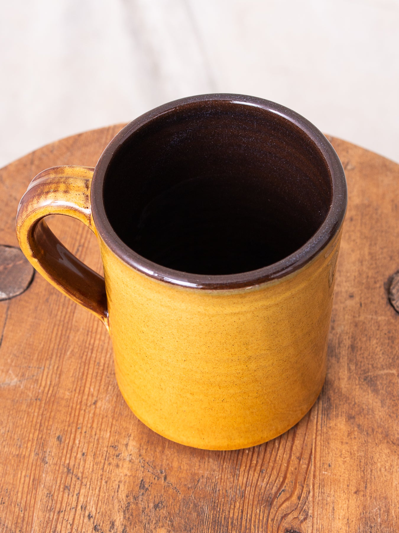 Tender Hand Thrown Coffee Mug Amber Glaze