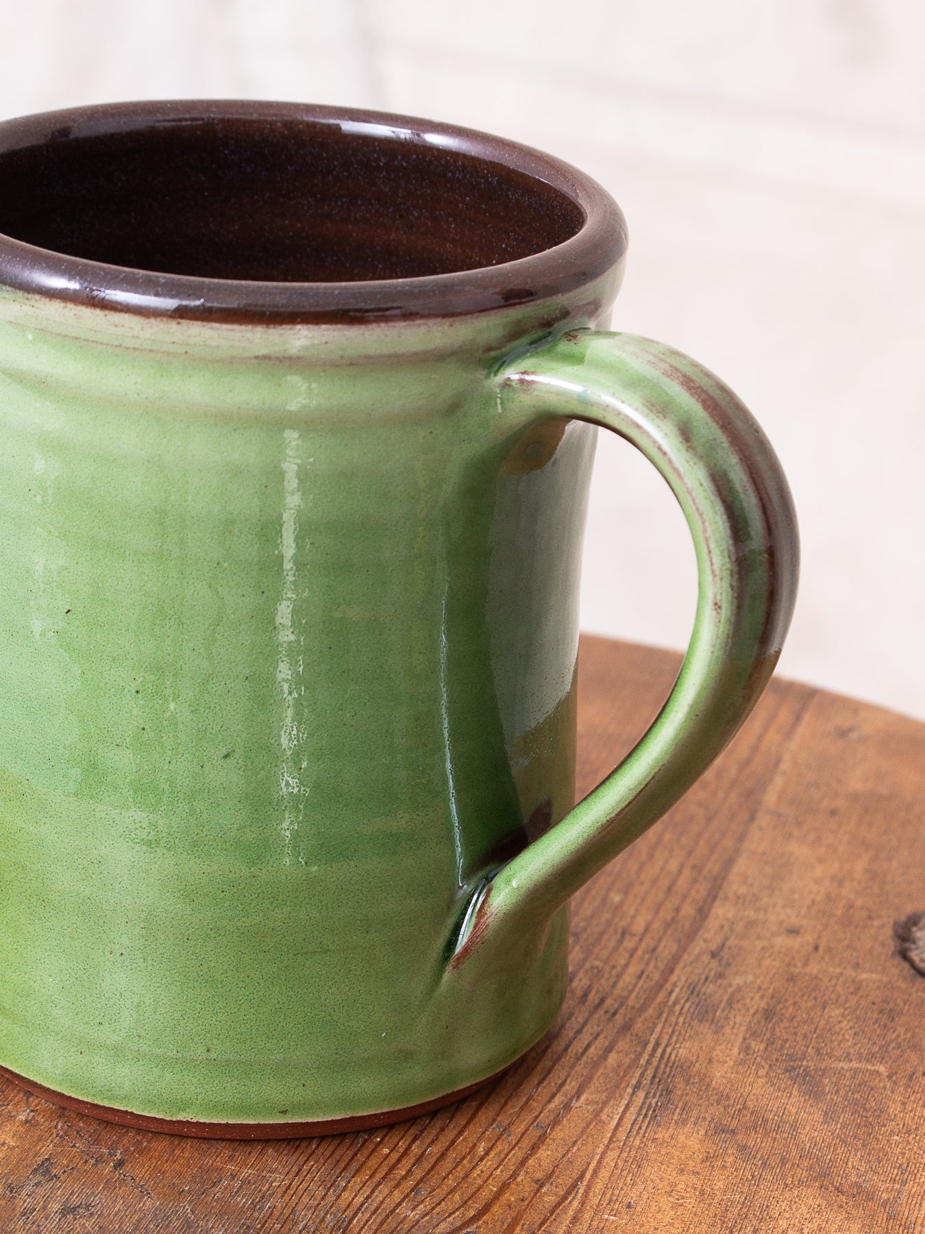Tender Hand Thrown Coffee Mug Green Glaze