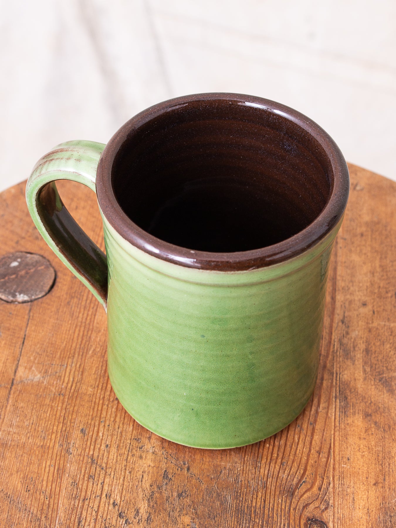 Tender Hand Thrown Coffee Mug Green Glaze