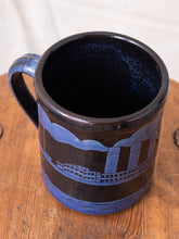 Tender Hand Thrown Coffee Mug Blue Steamers Glaze