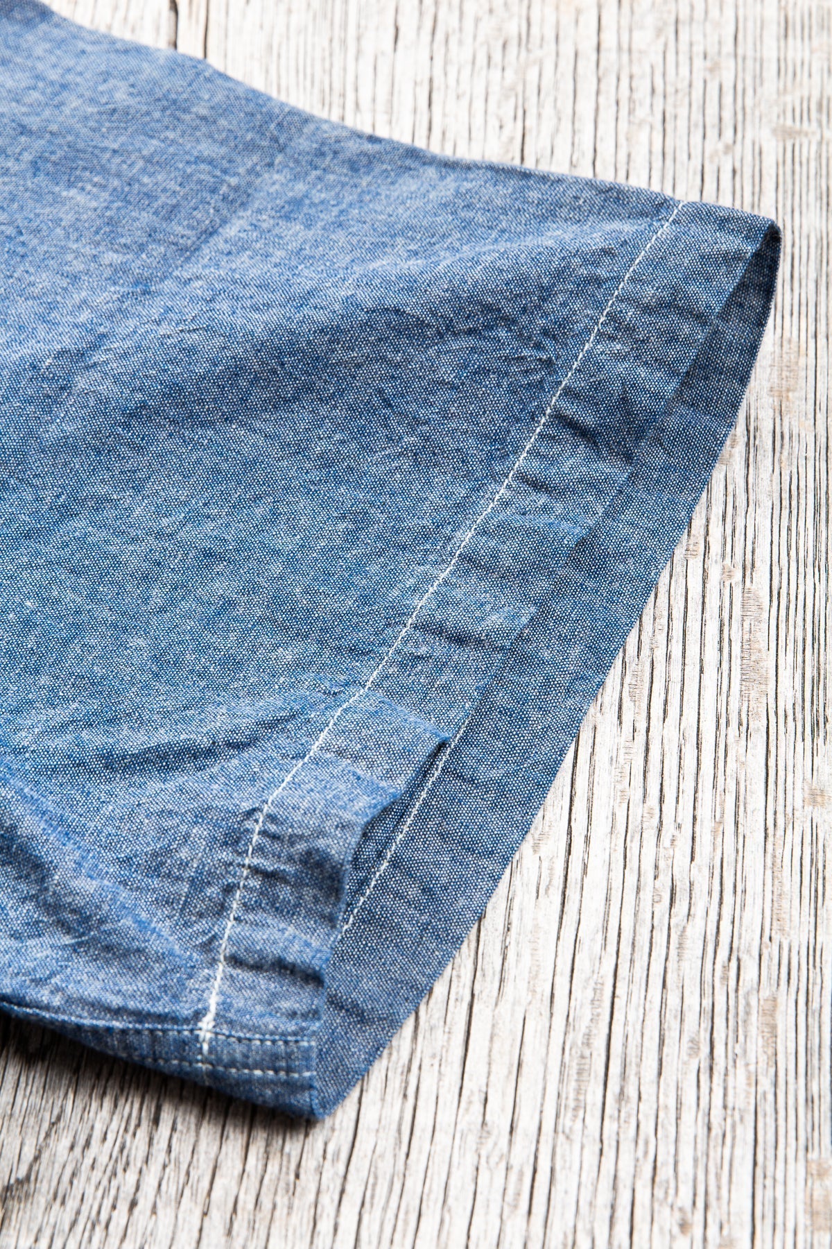 Buzz Rickson's USN Short Sleeve Chambray Shirt Blue BR35856