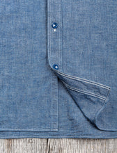 Buzz Rickson's USN Short Sleeve Chambray Shirt Blue