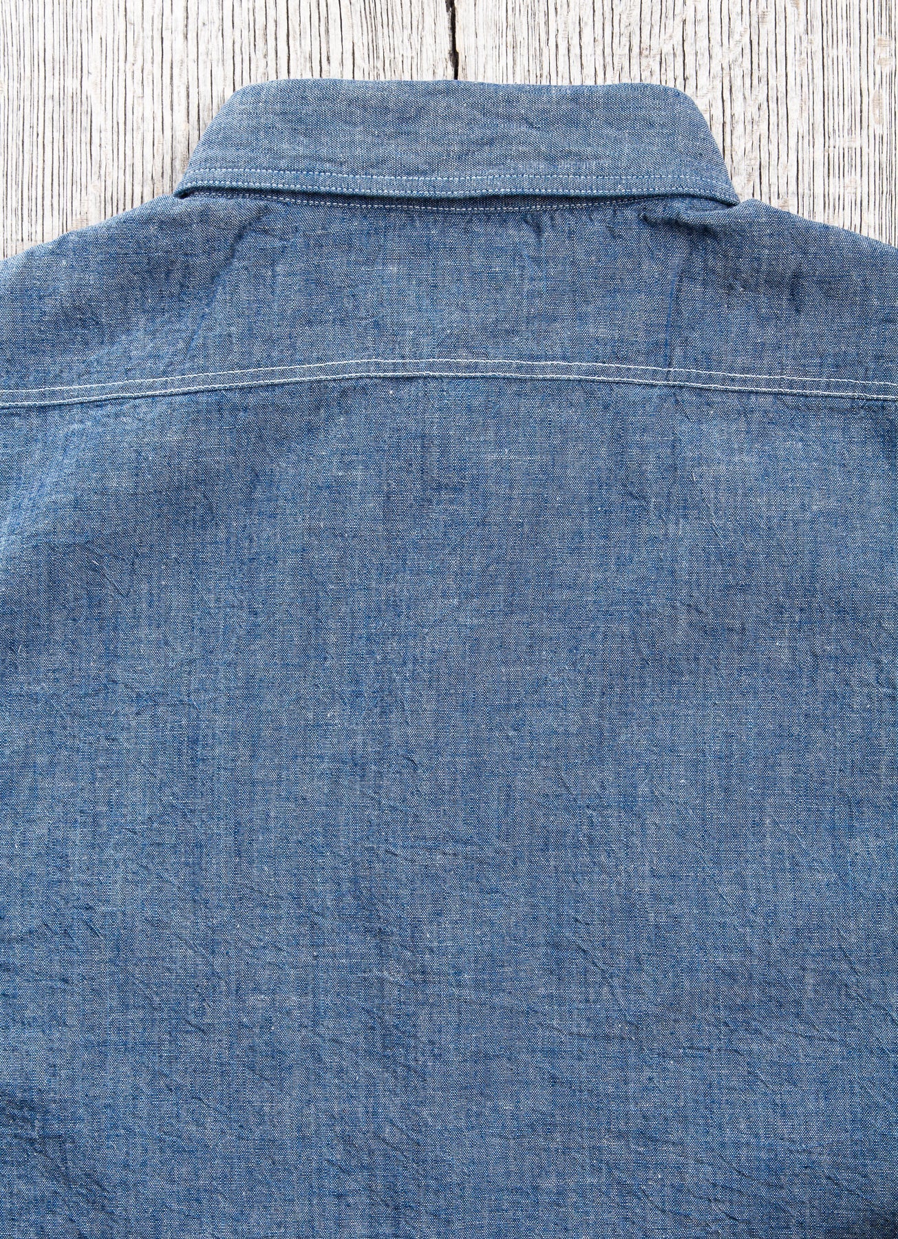 Buzz Rickson's USN Short Sleeve Chambray Shirt Blue BR35856