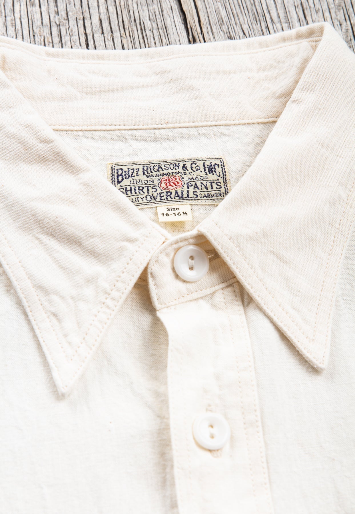 Buzz Rickson's USN Short Sleeve Chambray Shirt White BR35857