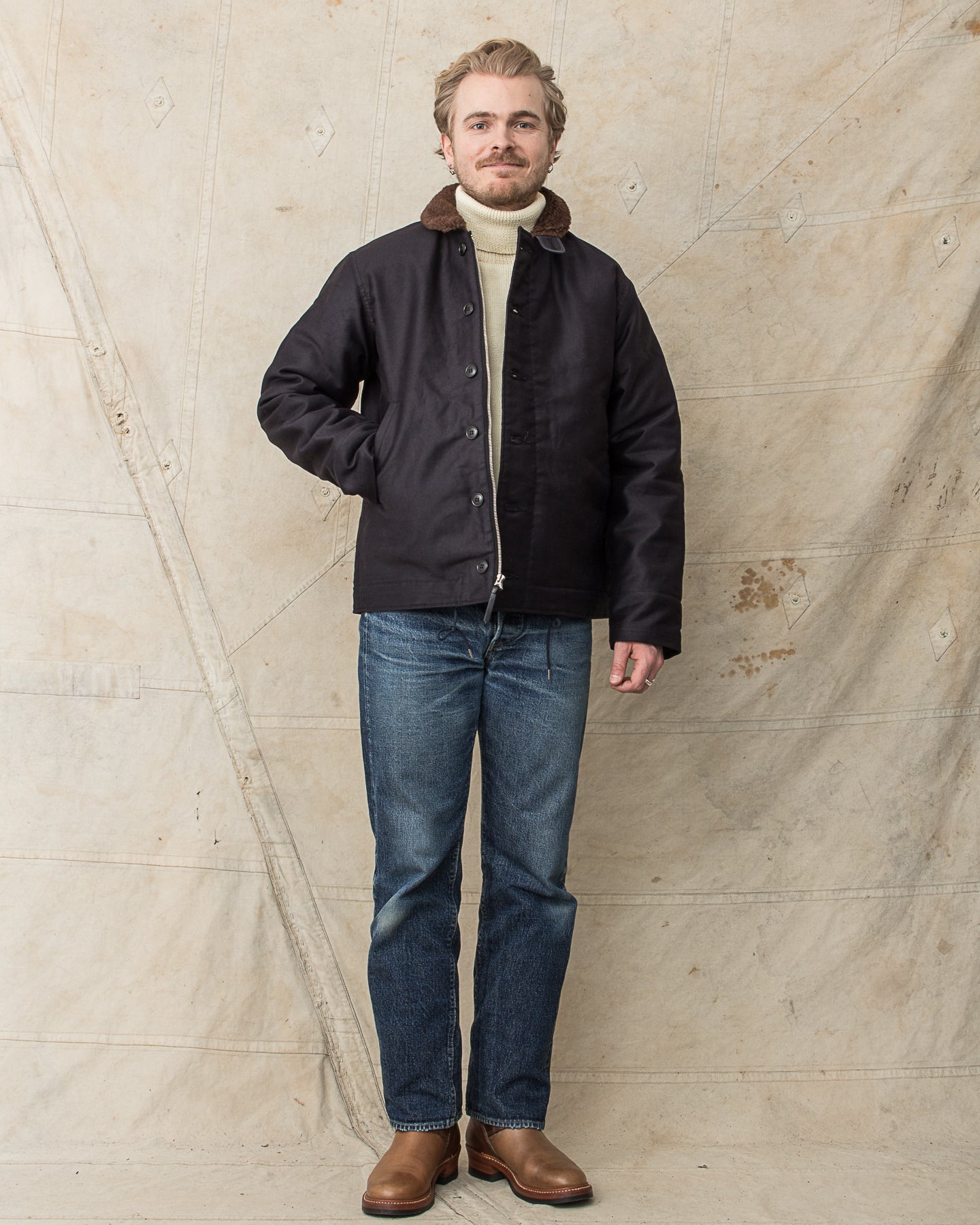 Buzz Rickson's Type N-1 Deck Jacket Navy Demotex BR15340