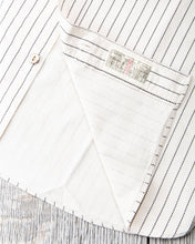 Sugar Cane & Co Fiction Romance White Wabash Stripe Short Sleeve Work Shirt White