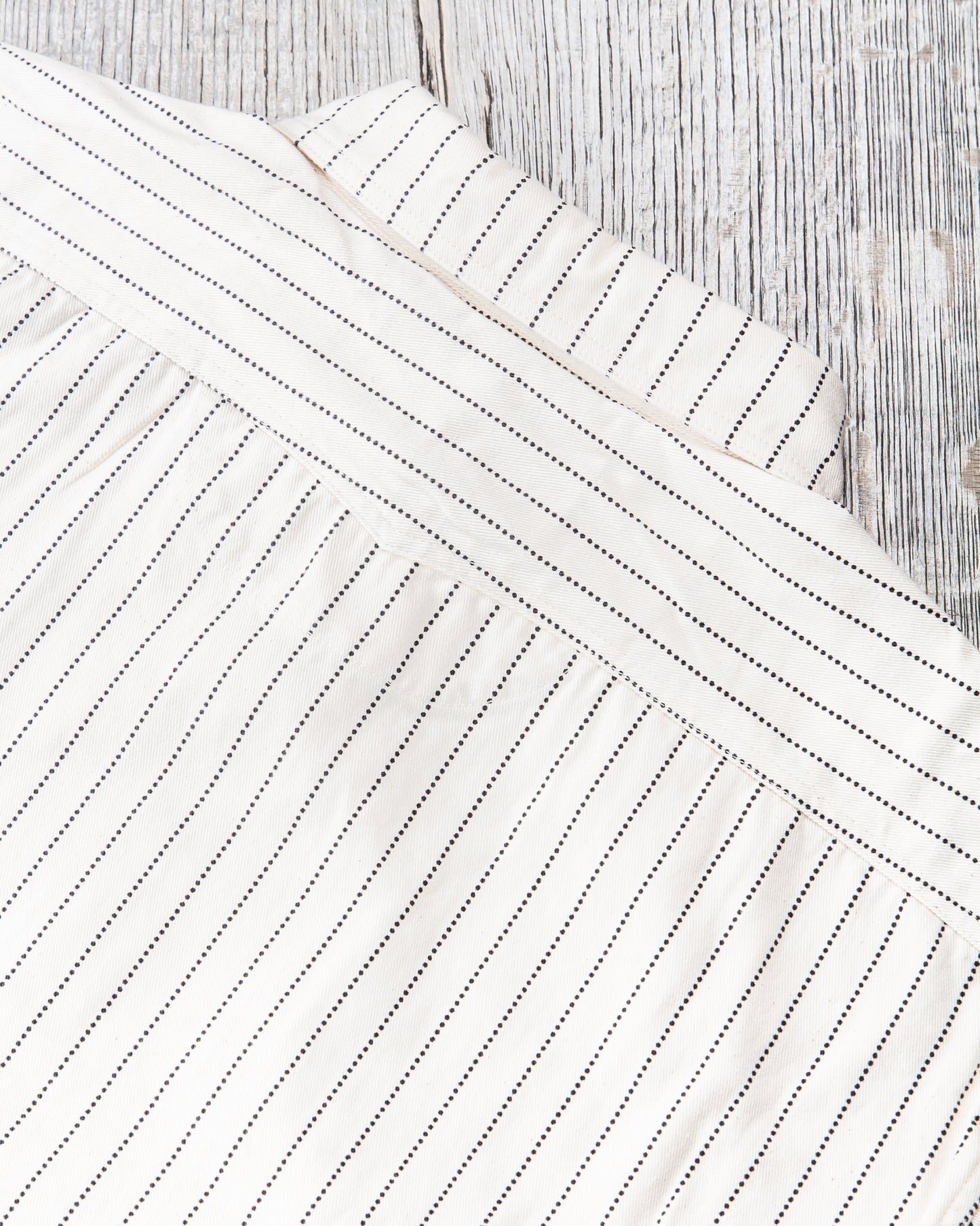 Sugar Cane & Co SC37275 Fiction Romance White Wabash Stripe Short Sleeve Work Shirt