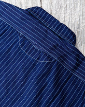 Sugar Cane & Co Fiction Romance Blue Wabash Stripe Short Sleeve Work Shirt SC36267A