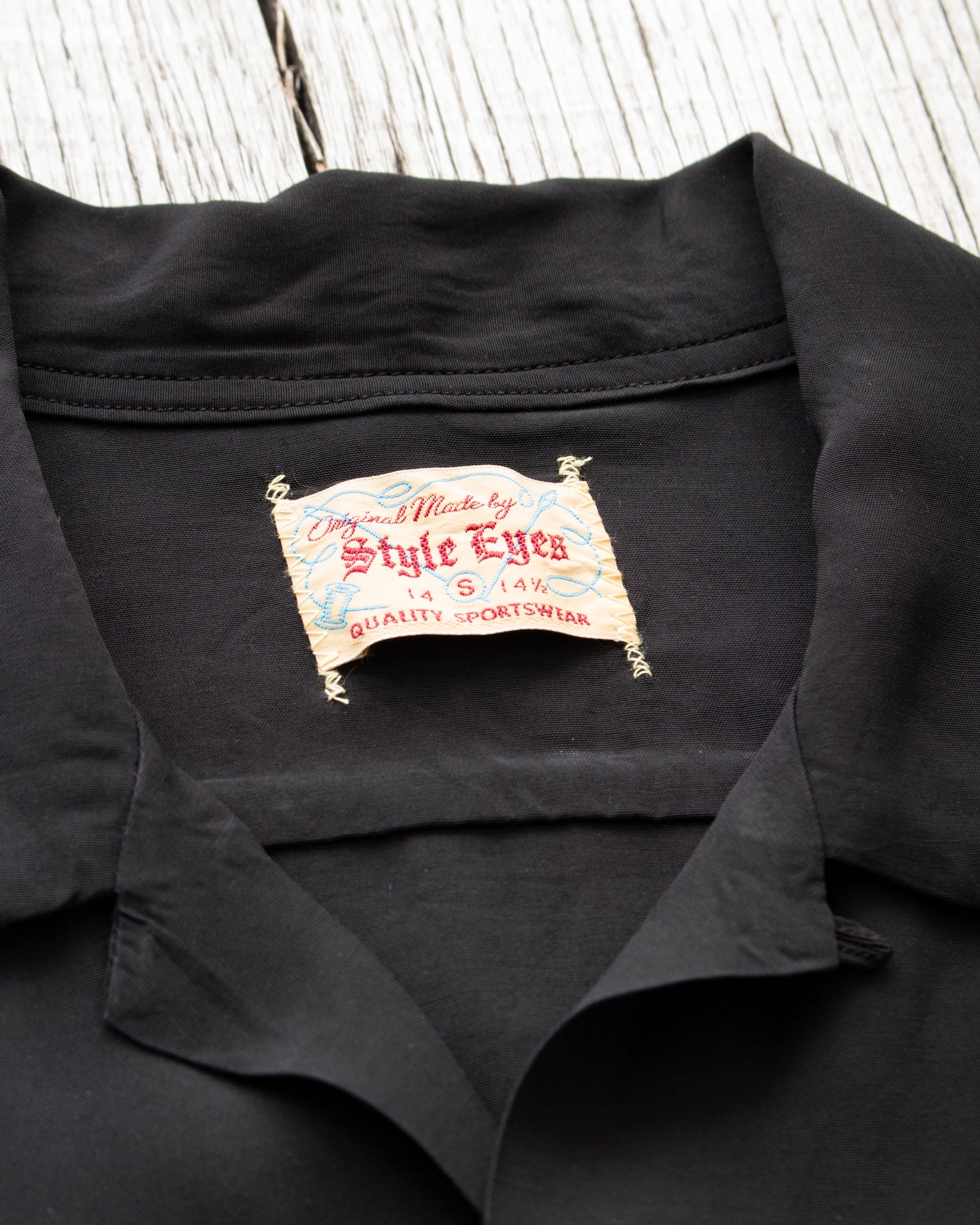 Style Eyes SE29660 Long Sleeved Rayon Bowling Shirt Black