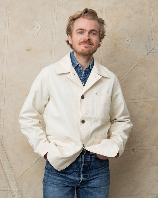 Sugar Cane & Co. Fiction Romance 9oz White Boat Sail Drill 1920's Work Coat SC15504