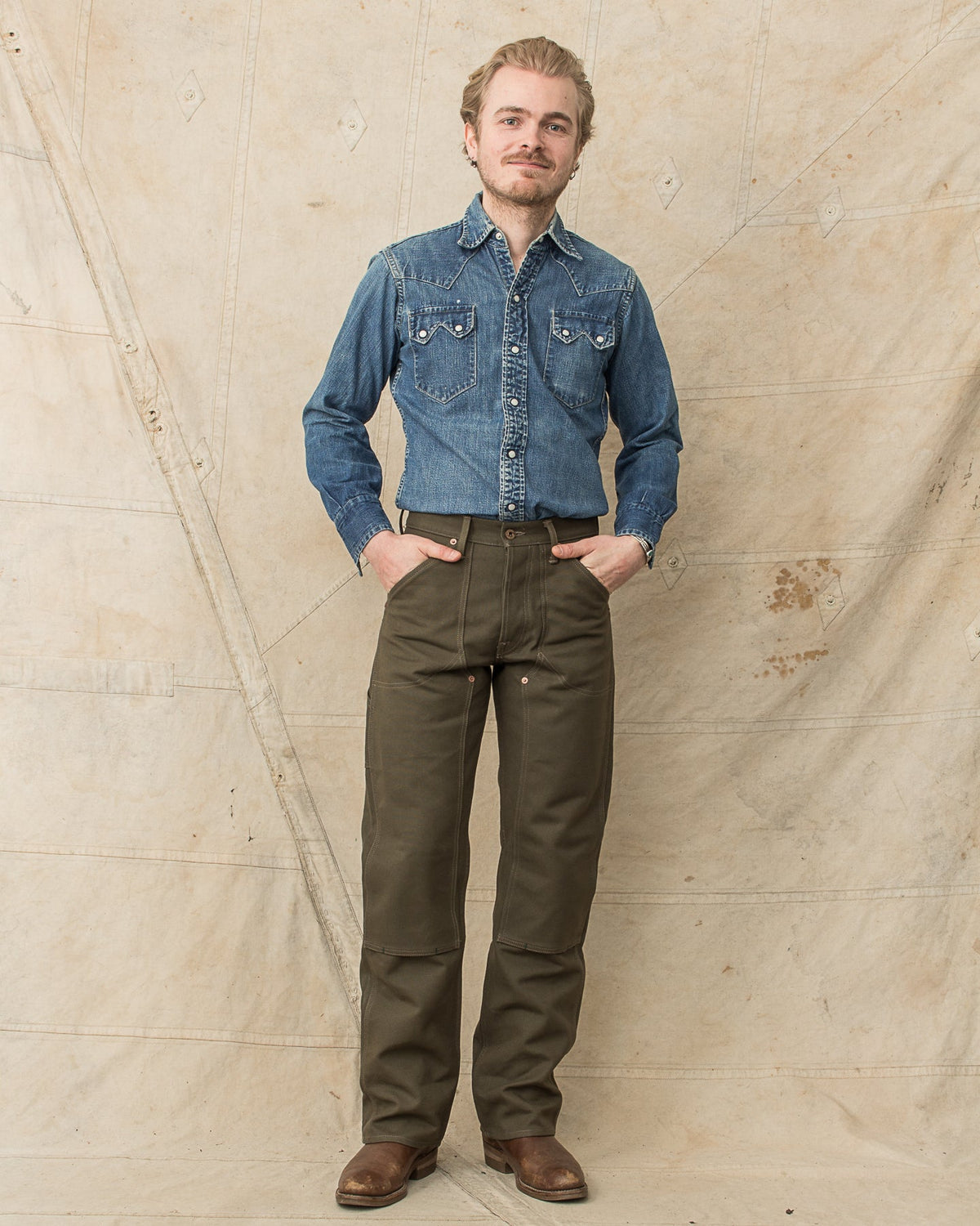 Indigofera Wendell Pants Smithson Canvas Desert Moss