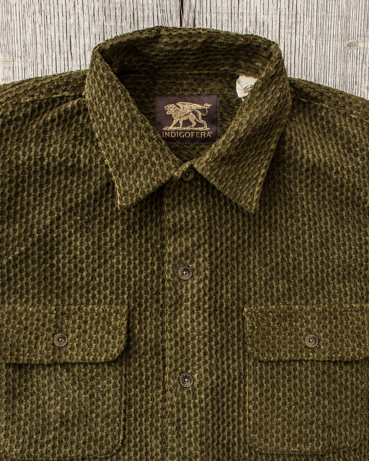 Indigofera Webster Shirt Dobby Corduroy Green