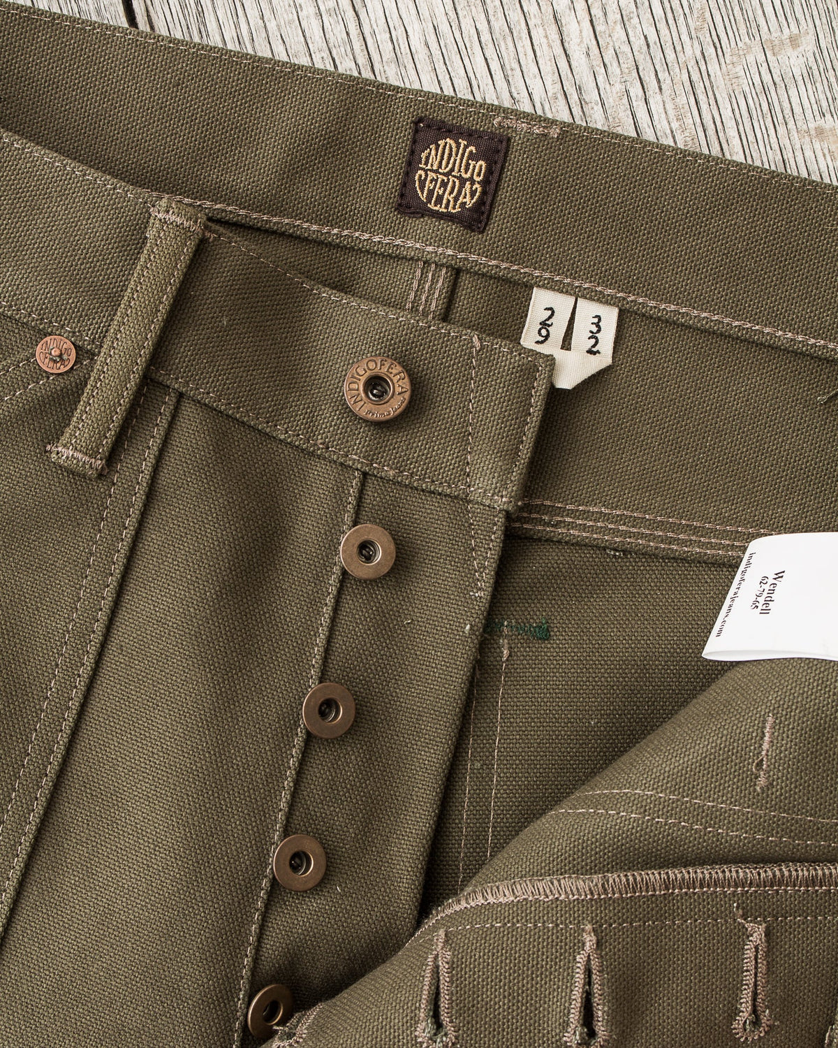 Indigofera Wendell Pants Smithson Canvas Desert Moss